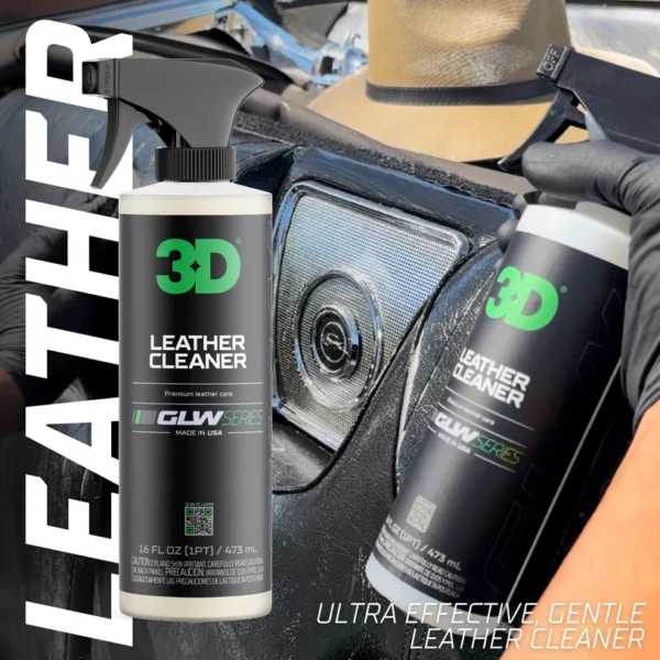 ⁦חומר ניקוי לעור פלסטיק וויניל 3D 348 <BR> GLW LEATHER CLEANER⁩ – תמונה ⁦5⁩