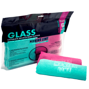 6 יח' מטלית שמשות ורוד ירוק 60X40 ס"מ 320GSM <BR> Maniac-PANNO GLASS TOWEL