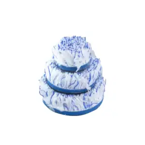 4 יח' פד מיקרופייבר כחול/לבן גב כחול 66 מ"מ ל EB210